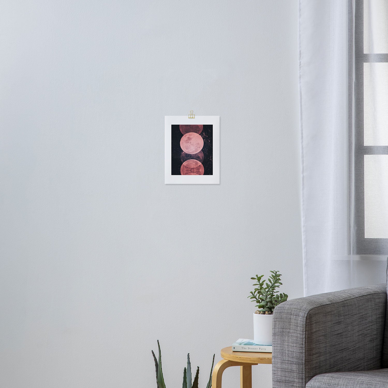 Pink Moon Phases Art Print Gallery Image 3