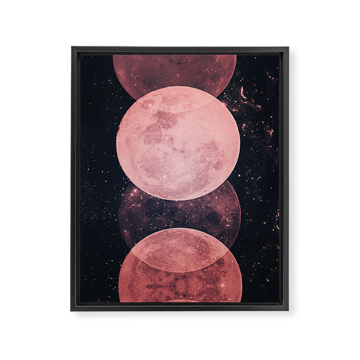 Pink Moon Phases Framed Canvas Print Gallery Image 1