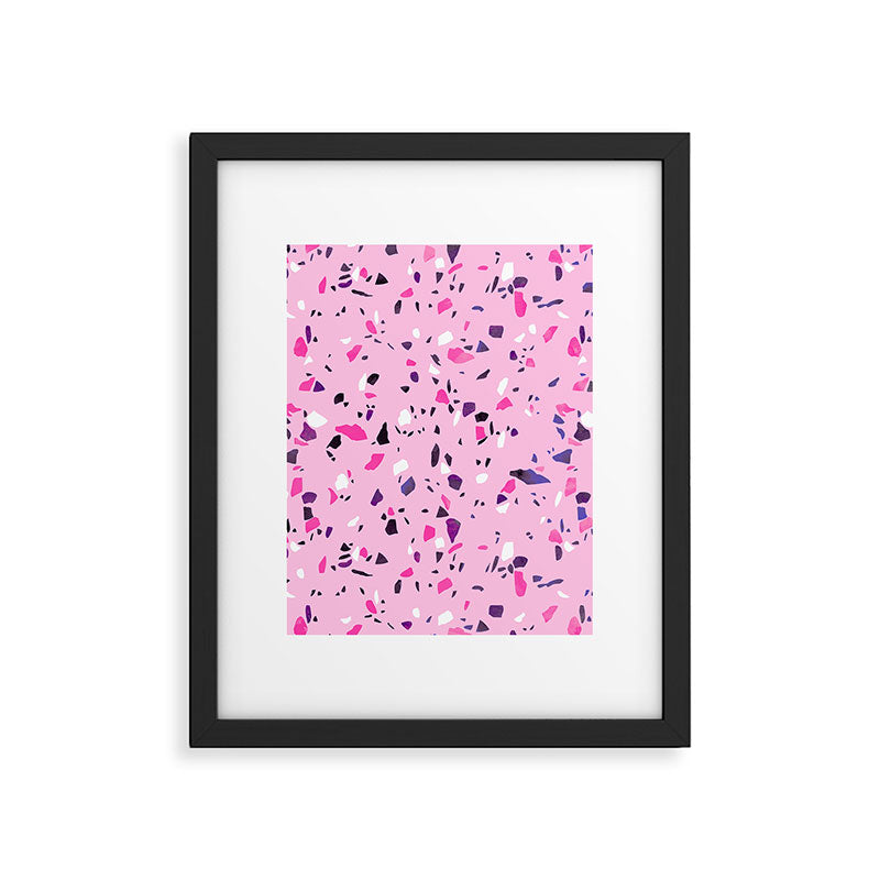 Pink Shadows Terrazzo Framed Art Print Gallery Image 5