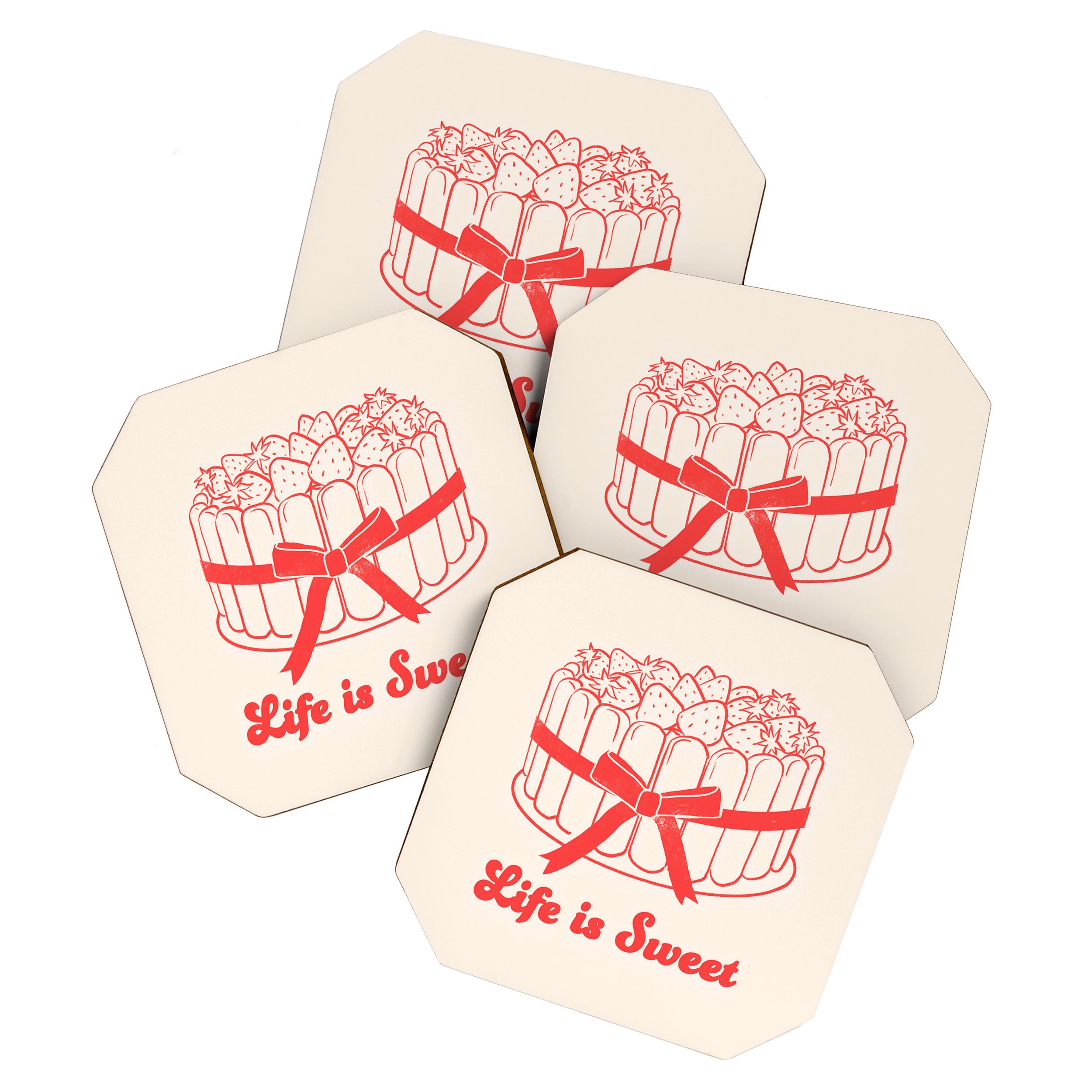Preppy Strawberry Cake Coaster Gallery Image 1
