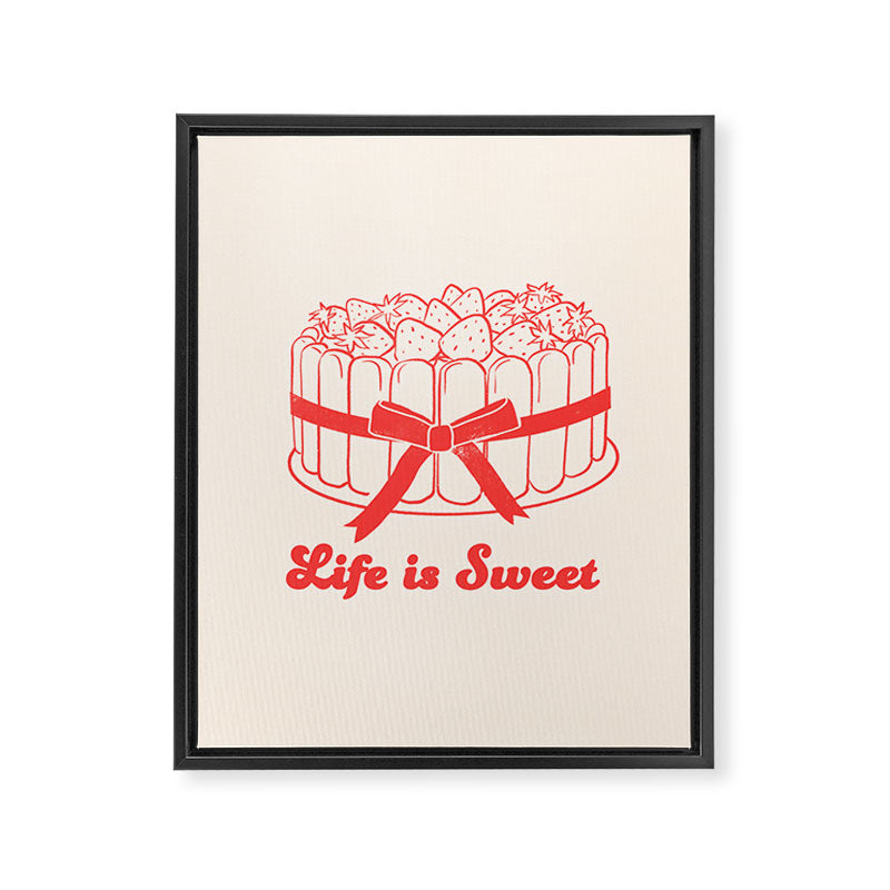 Preppy Strawberry Cake Framed Canvas Print Gallery Image 6
