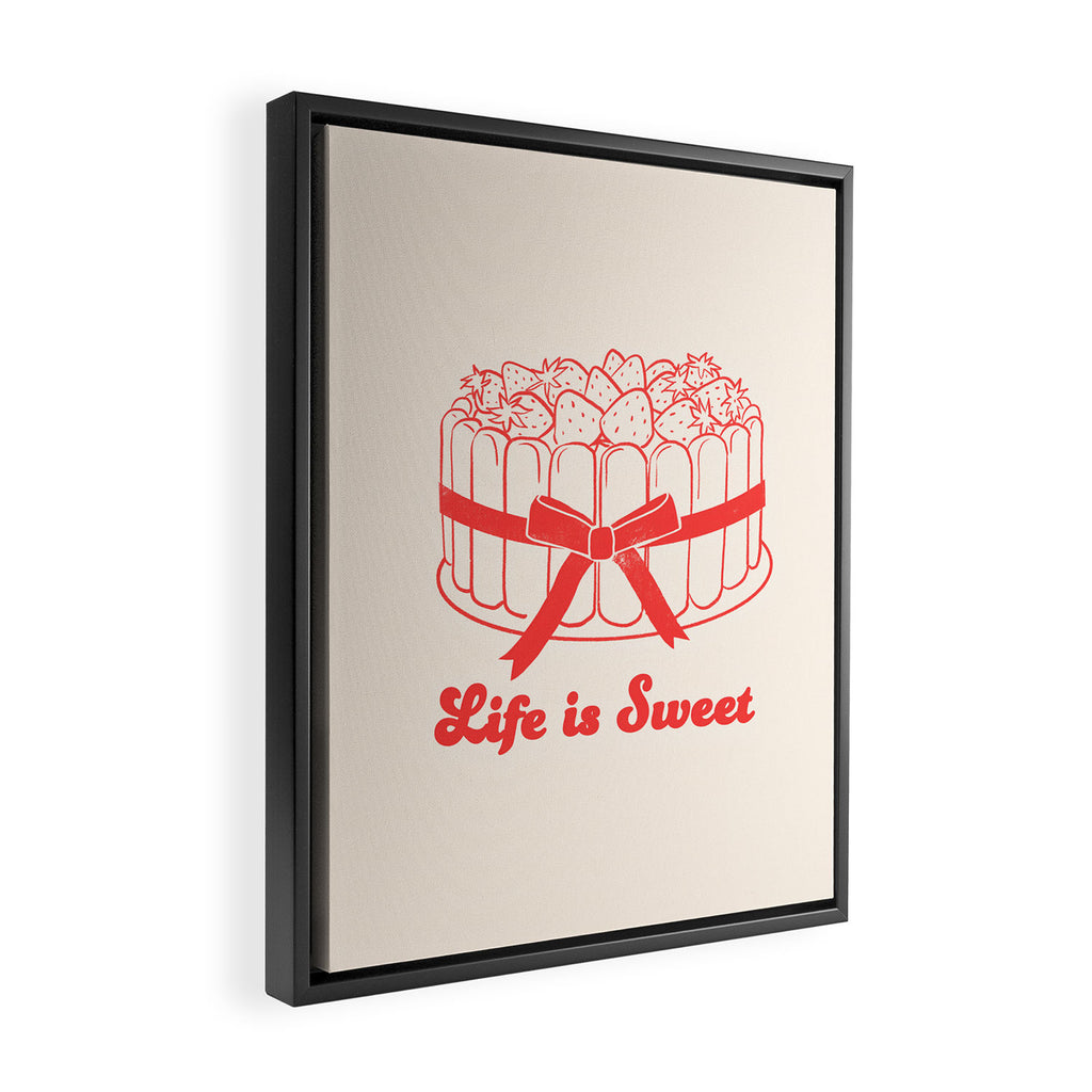 Preppy Strawberry Cake Framed Canvas Print Gallery Image 2