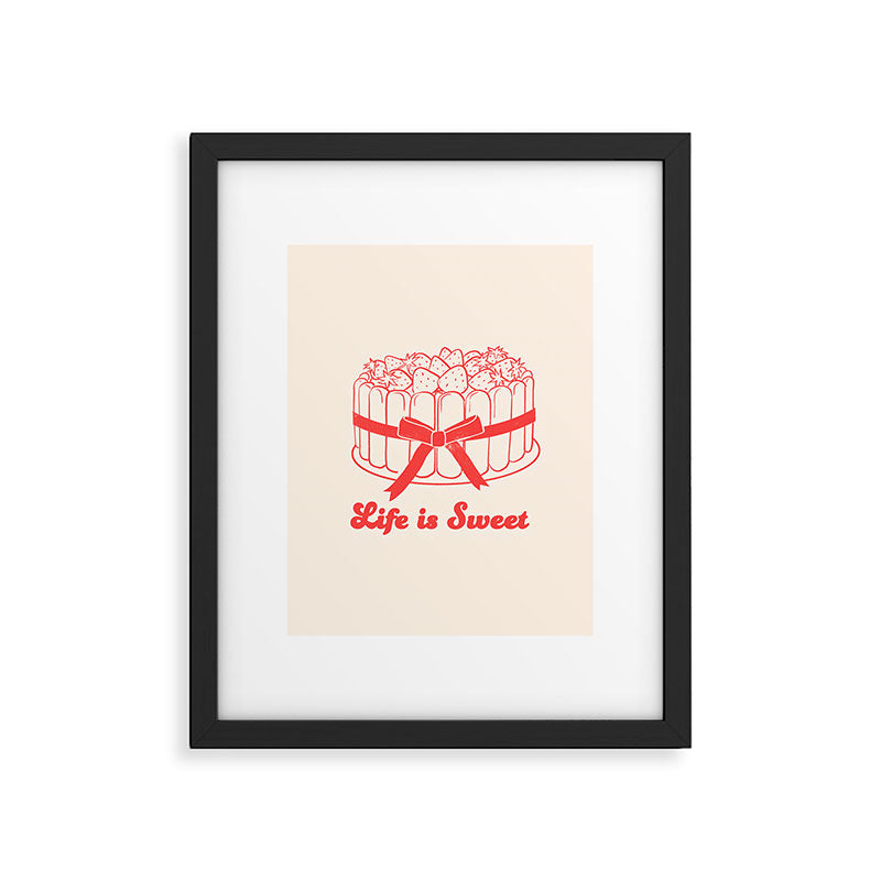 Preppy Strawberry Cake Framed Art Print Gallery Image 5