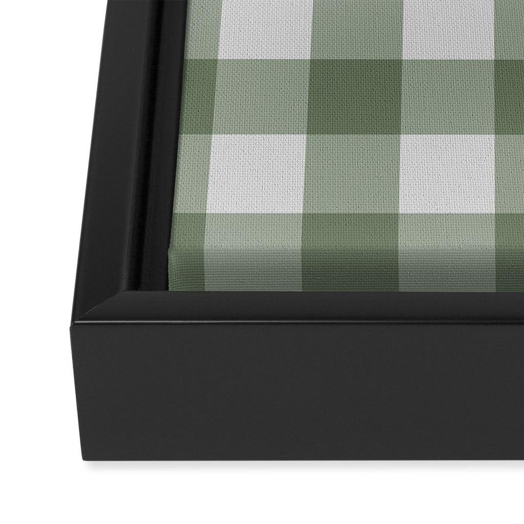 Sage Checkered Theme Framed Canvas Print Gallery Image 3