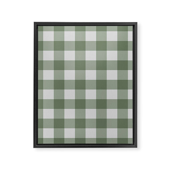 Sage Checkered Theme Framed Canvas Print Gallery Image 1
