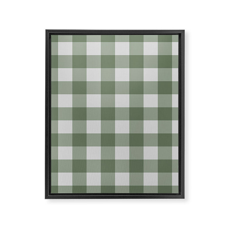 Sage Checkered Theme Framed Canvas Print Gallery Image 6