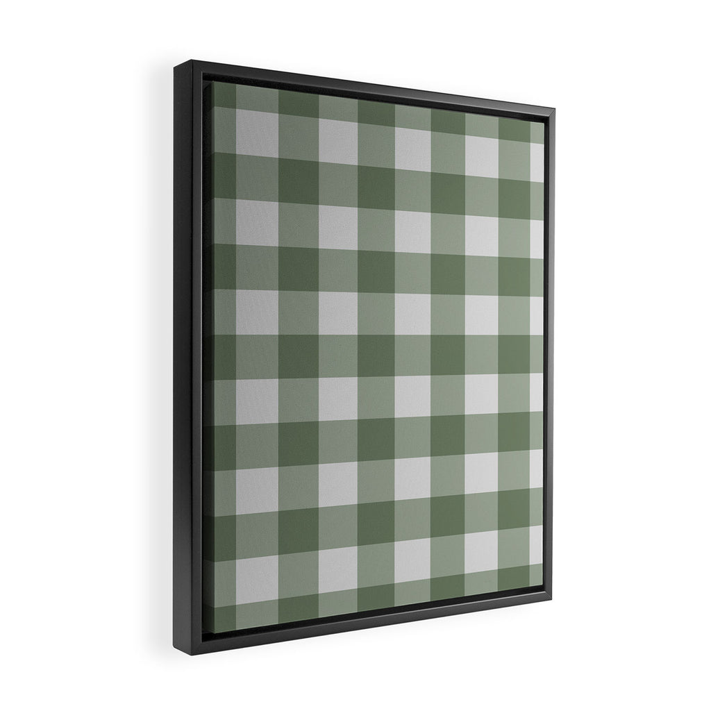 Sage Checkered Theme Framed Canvas Print Gallery Image 2