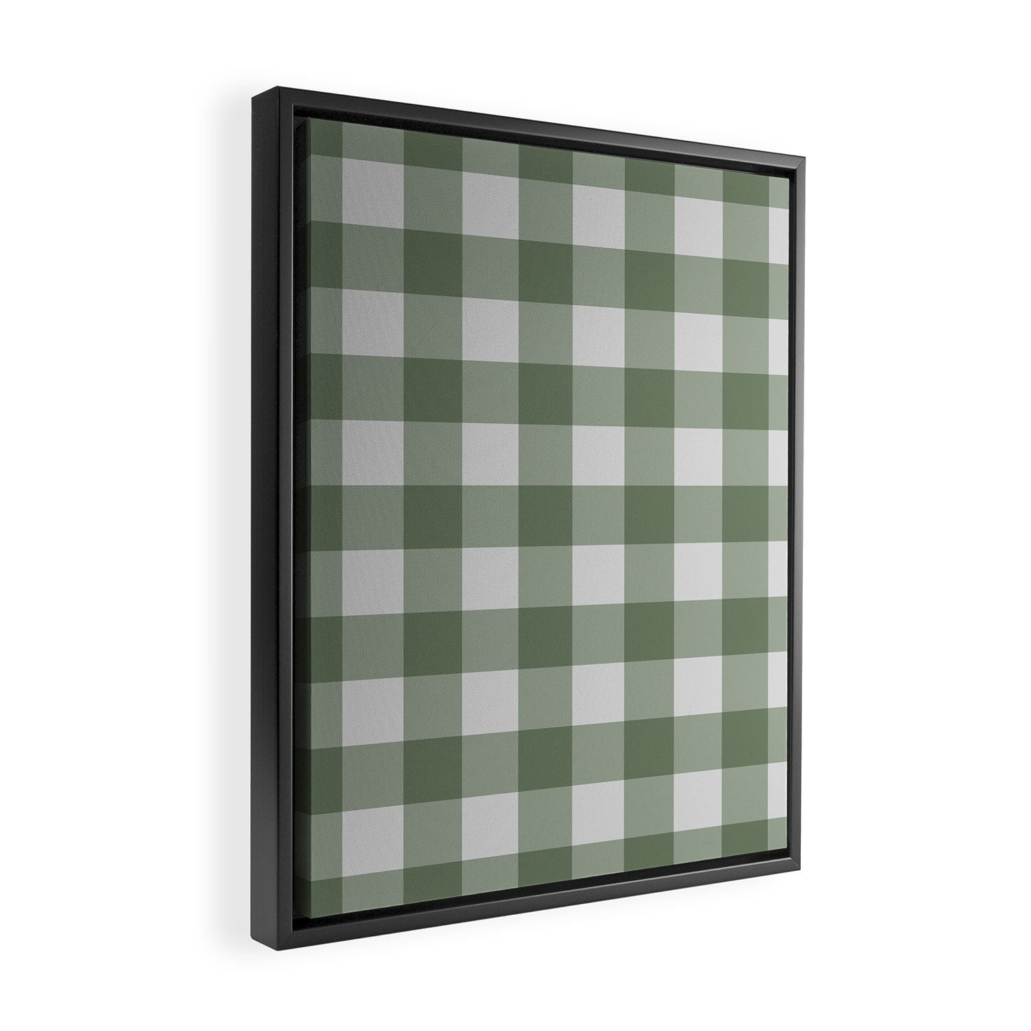 Sage Checkered Theme Framed Canvas Print Gallery Image 2