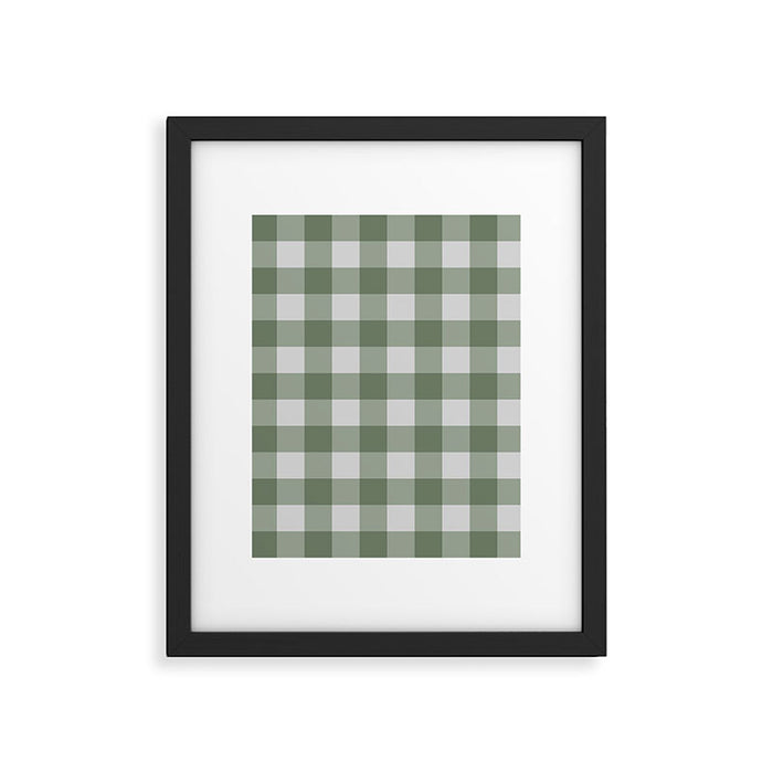 Sage Checkered Theme Framed Art Print Gallery Image 1