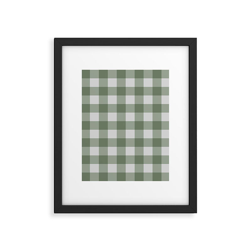 Sage Checkered Theme Framed Art Print Gallery Image 5