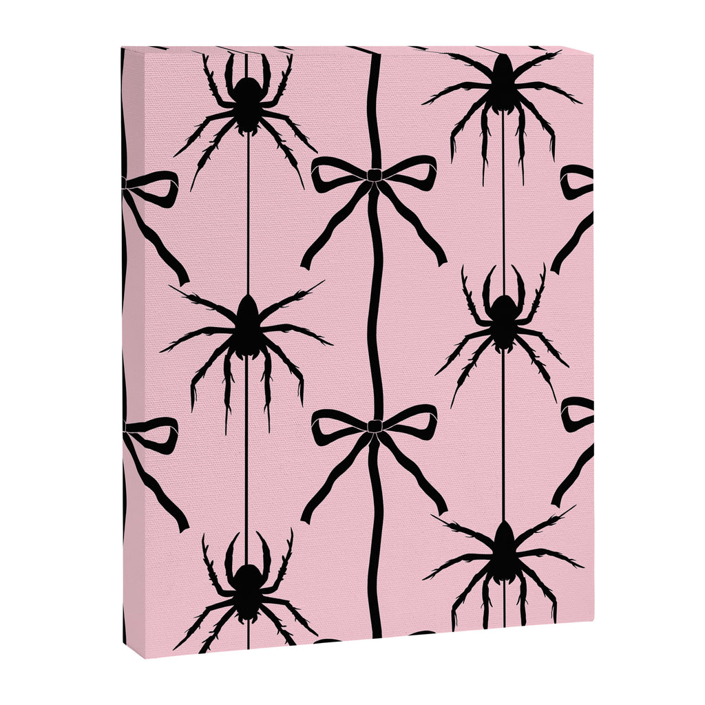 Spider and Bows on Pink Canvas Print Gallery Image 6