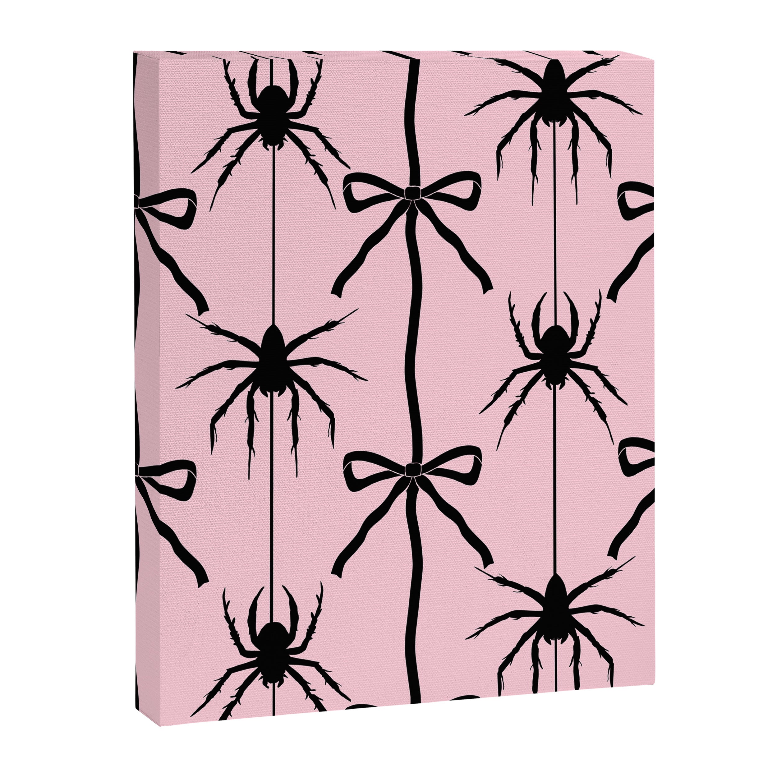 Spider and Bows on Pink Canvas Print Gallery Image 6