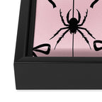 Spider and Bows on Pink Framed Canvas Print Gallery Image 3