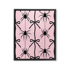 Spider and Bows on Pink Framed Canvas Print Gallery Image 6