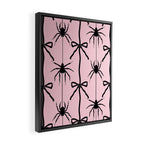 Spider and Bows on Pink Framed Canvas Print Gallery Image 2