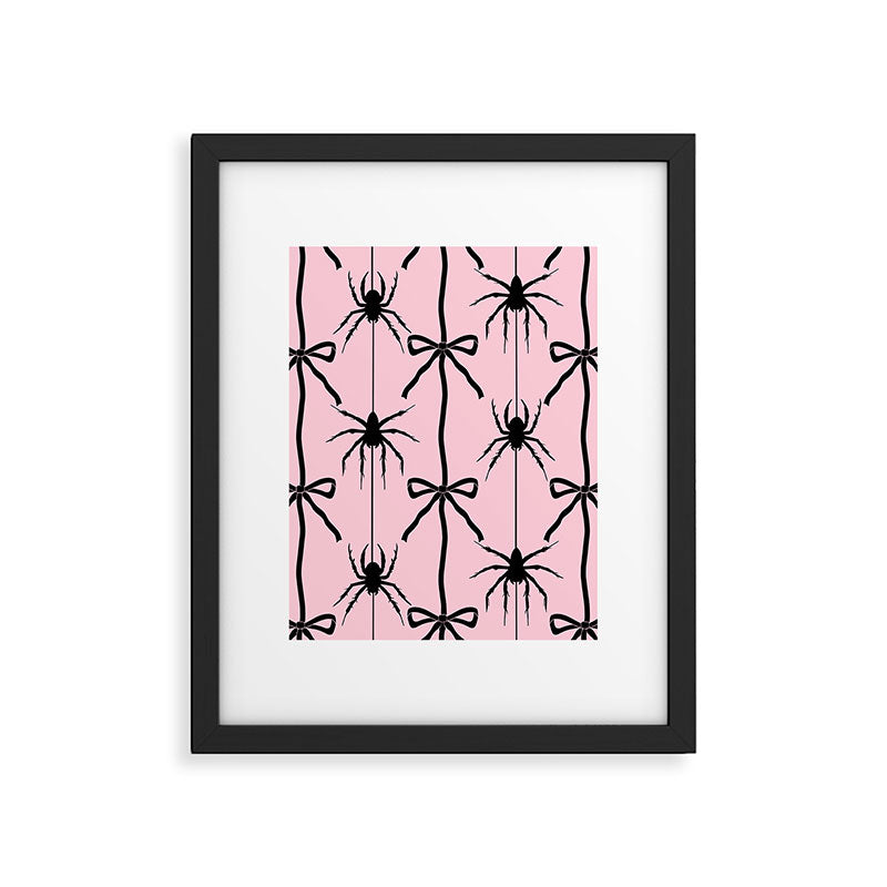 Spider and Bows on Pink Framed Art Print Gallery Image 5
