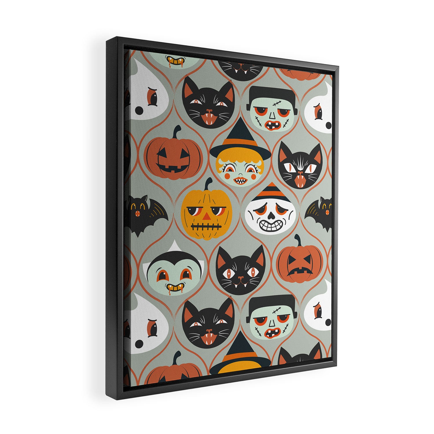 Spooky Sweet Faces Framed Canvas Print Gallery Image 2