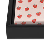 Strawberries on Pink Framed Canvas Print Gallery Image 3