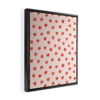 Strawberries on Pink Framed Canvas Print Gallery Image 2