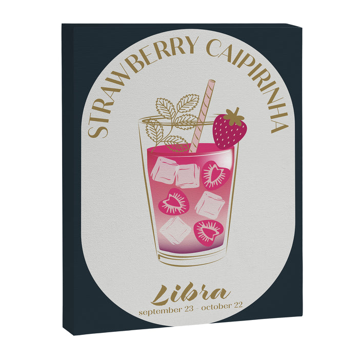 Strawberry Caipirinha Cocktail Zodiac Sign Canvas Print Gallery Image 1