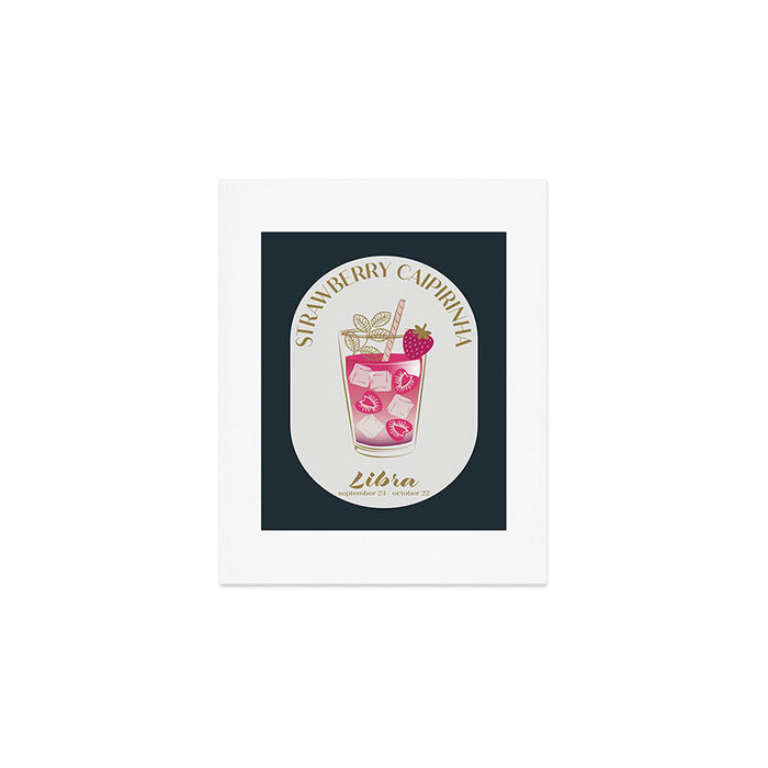 Strawberry Caipirinha Cocktail Zodiac Sign Art Print Gallery Image 1
