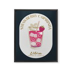 Strawberry Caipirinha Cocktail Zodiac Sign Framed Canvas Print Gallery Image 6