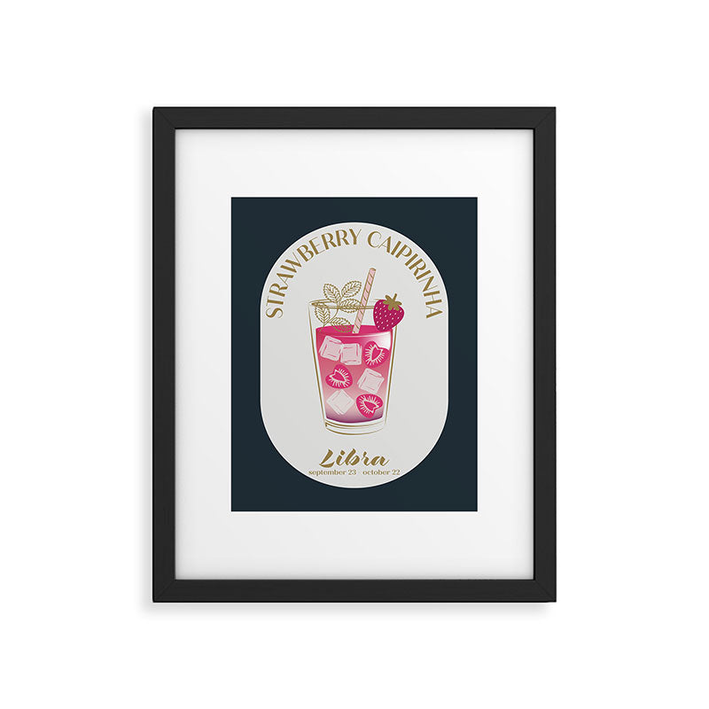 Strawberry Caipirinha Cocktail Zodiac Sign Framed Art Print Gallery Image 5