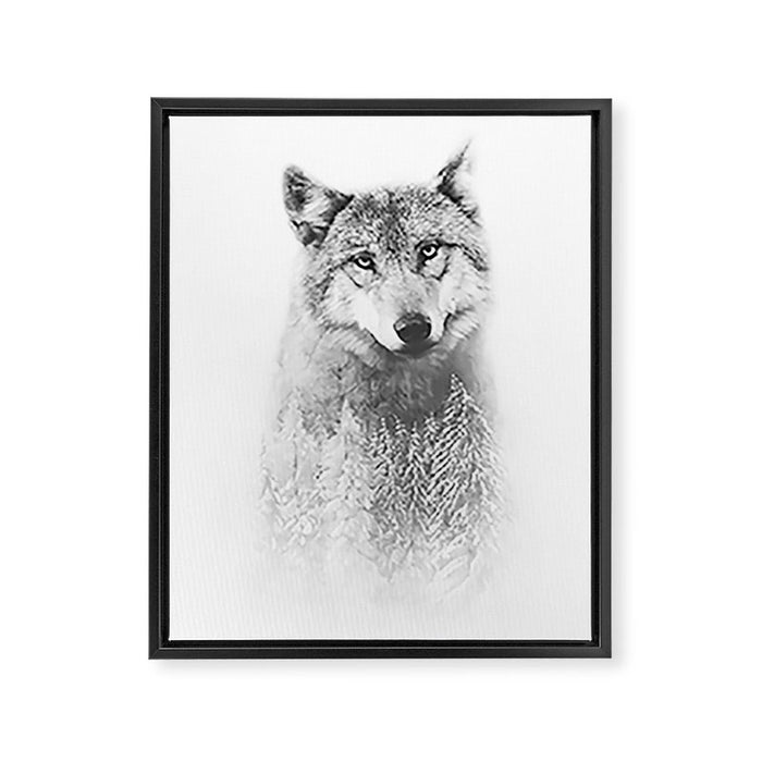 The Wolf and the Forest Framed Canvas Print Gallery Image 1