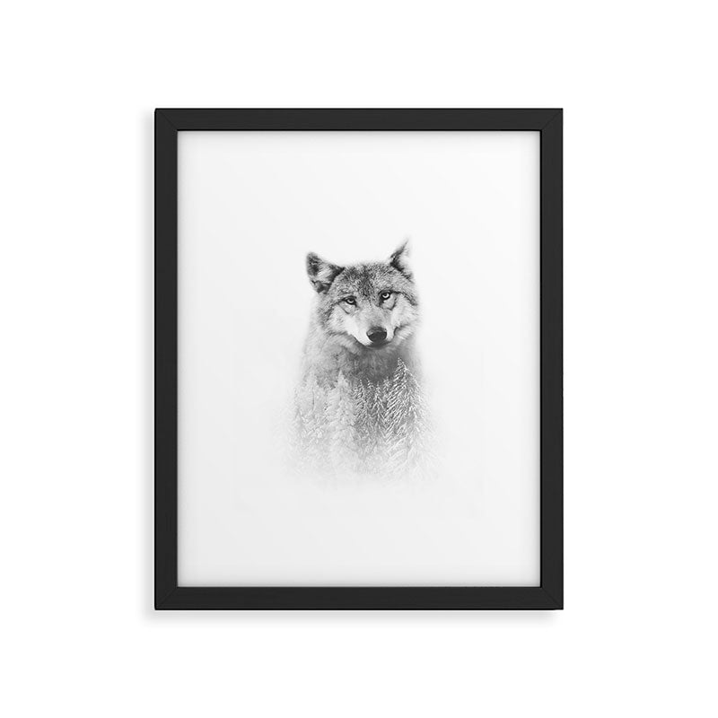 The Wolf and the Forest Framed Art Print