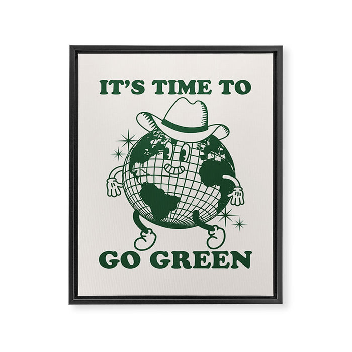 Time to Go Green Framed Canvas Print Gallery Image 1