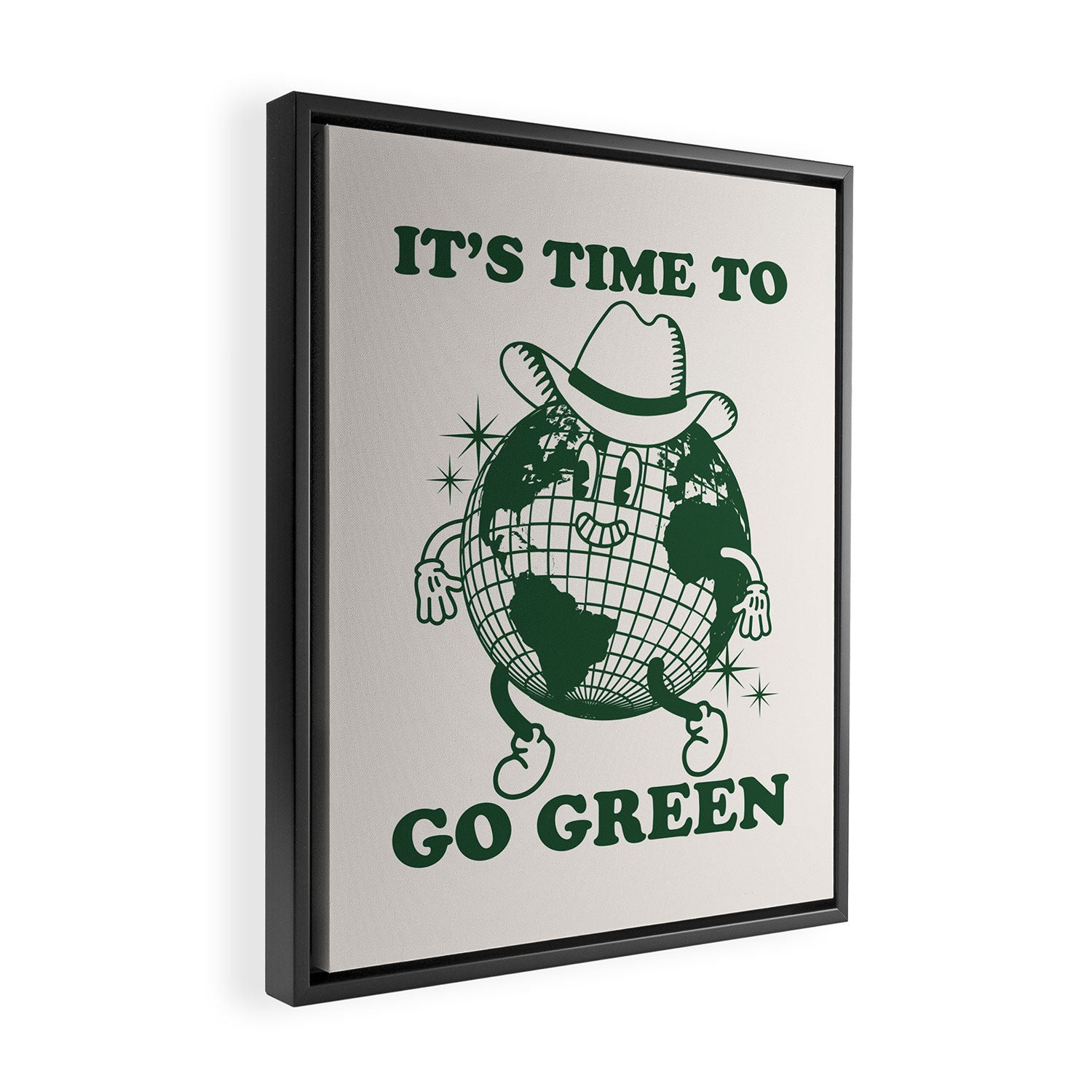 Time to Go Green Framed Canvas Print Gallery Image 2