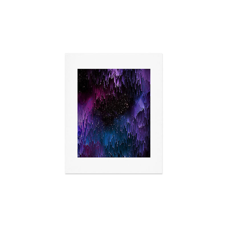 Ultra Violet Glitch Galaxy Art Print Gallery Image 1
