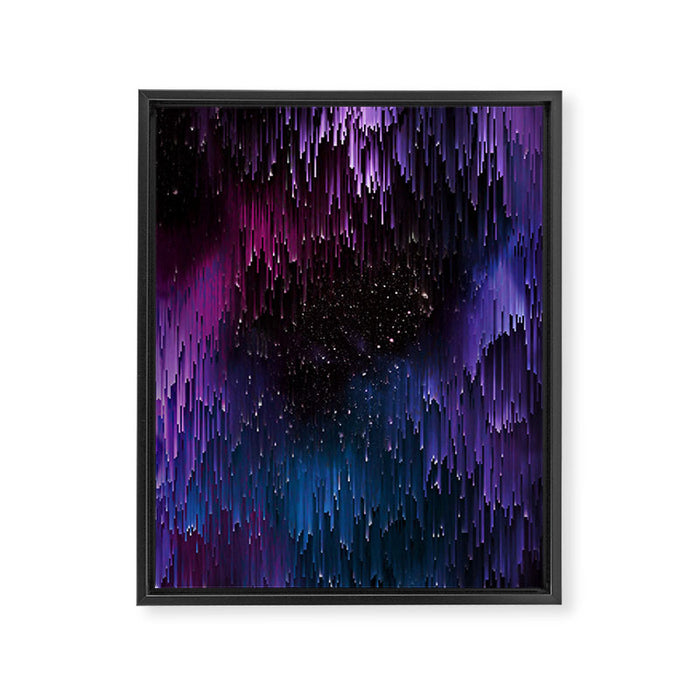 Ultra Violet Glitch Galaxy Framed Canvas Print Gallery Image 1