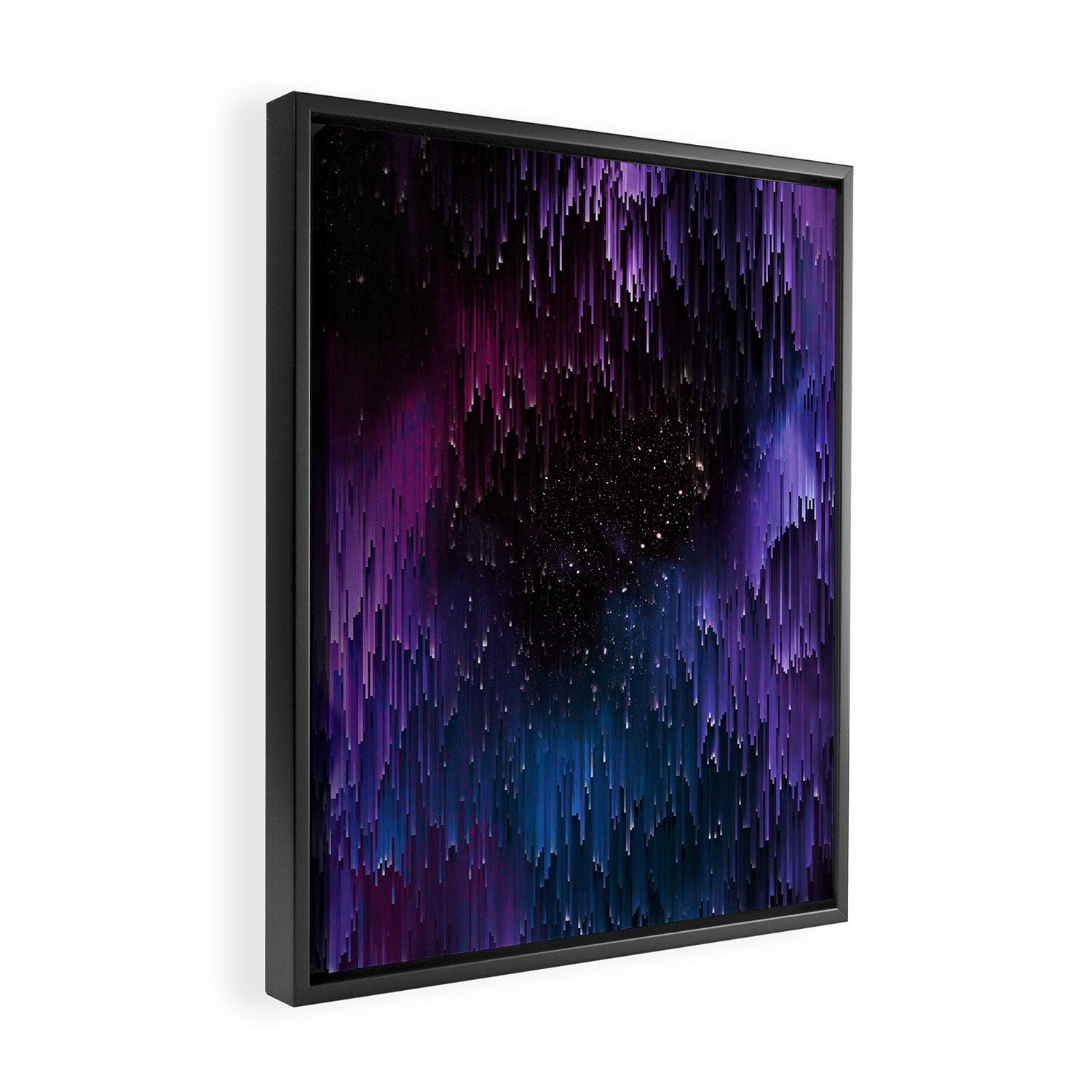 Ultra Violet Glitch Galaxy Framed Canvas Print Gallery Image 2