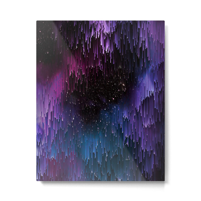 Ultra Violet Glitch Galaxy Metal Print Gallery Image 1