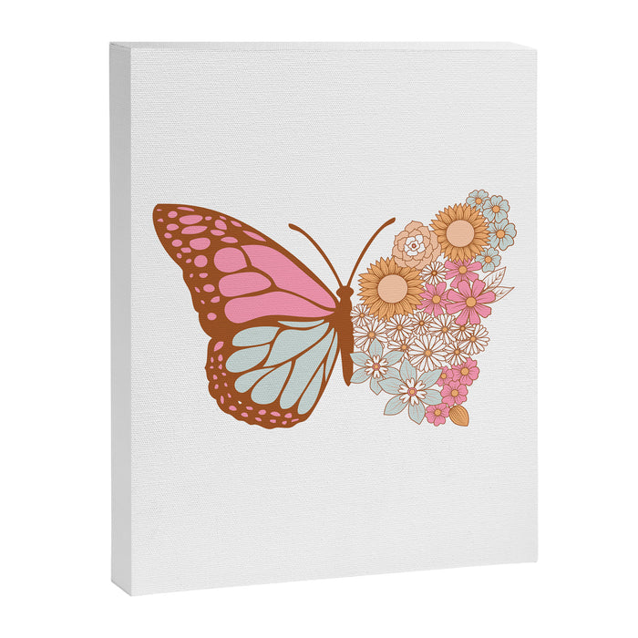 Vintage Floral Butterfly Canvas Print Gallery Image 1
