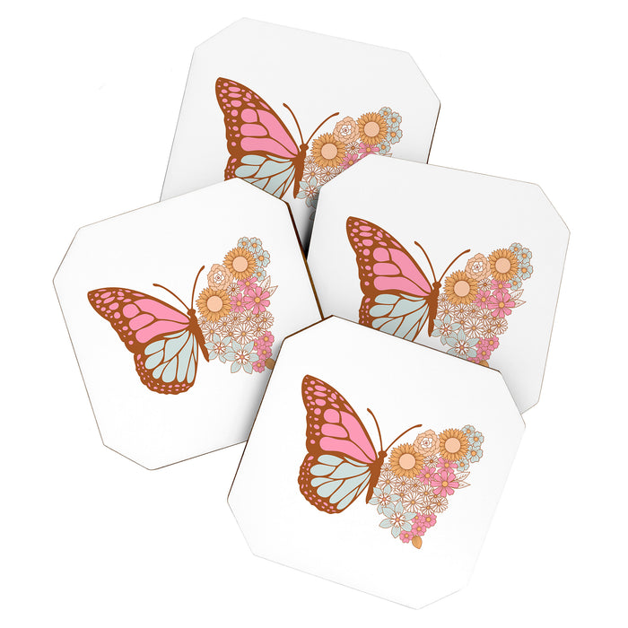 Vintage Floral Butterfly Coaster Gallery Image 1