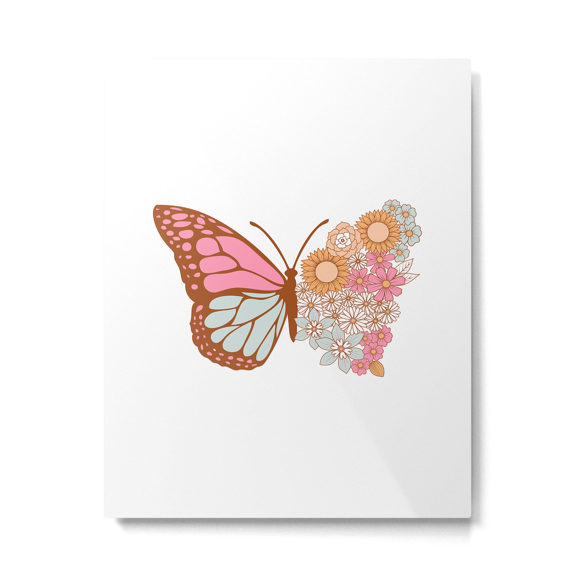 Vintage Floral Butterfly Metal Print Gallery Image 4