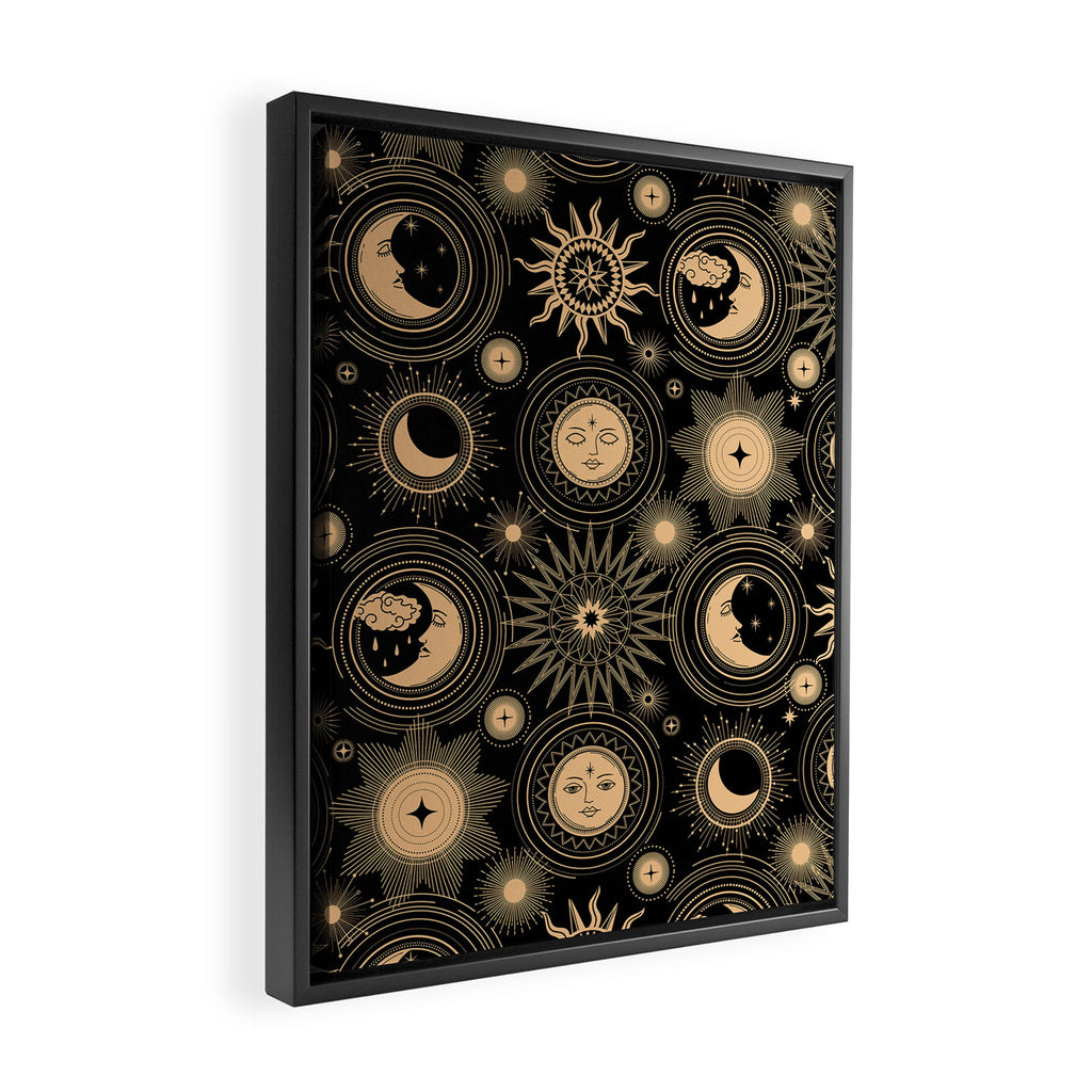 Vintage Sun & Moon Framed Canvas Print Gallery Image 2