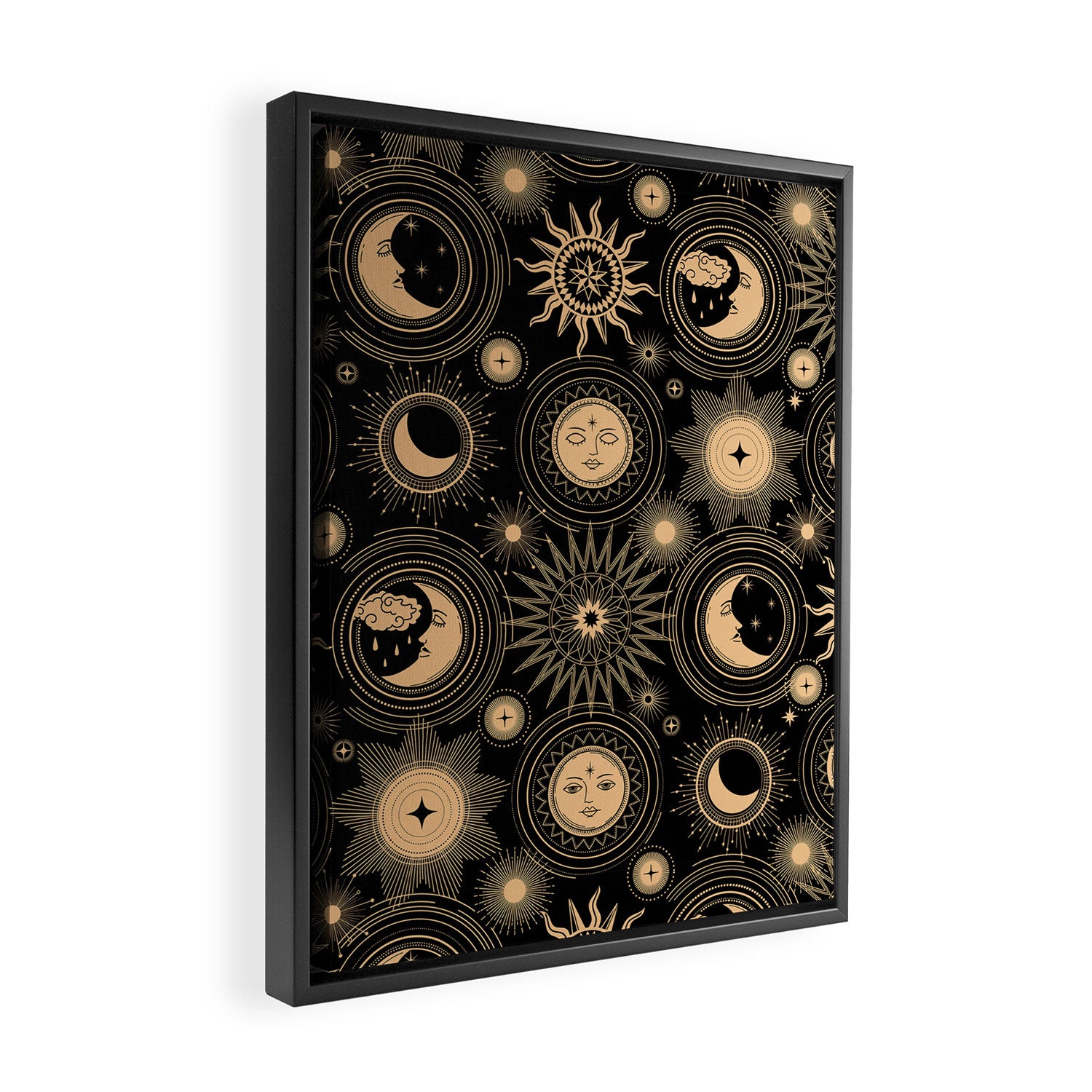 Vintage Sun & Moon Framed Canvas Print Gallery Image 2
