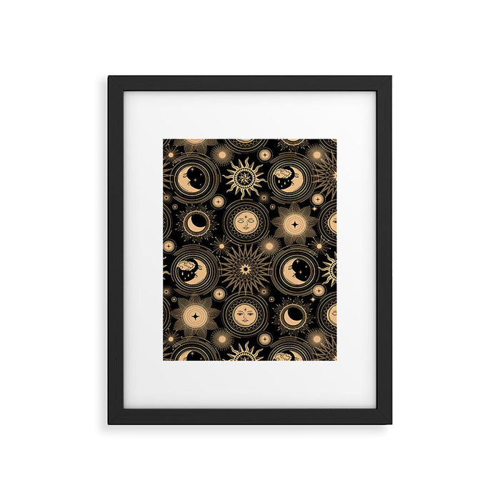 Vintage Sun & Moon Framed Art Print Gallery Image 1