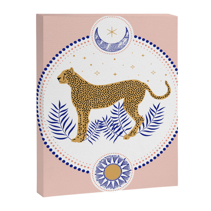 Wild Cheetah and the Moon 2 Canvas Print Gallery Image 1