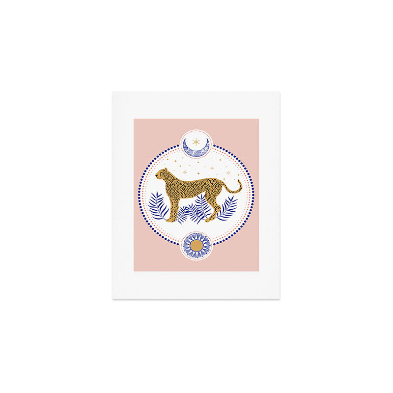 Wild Cheetah and the Moon 2 Art Print Gallery Image 1