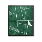 Abstract Dark Green Geometric Art White Line Design Framed Canvas Print Gallery Image 6