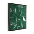 Abstract Dark Green Geometric Art White Line Design Framed Canvas Print Gallery Image 2