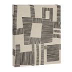 Abstract Digital Linocut Beige Black Art Canvas Print Gallery Image 6