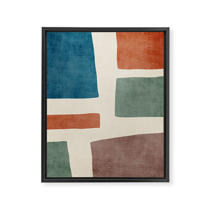 Abstract Earth Tones Organic Shapes Framed Canvas Print Gallery Image 6