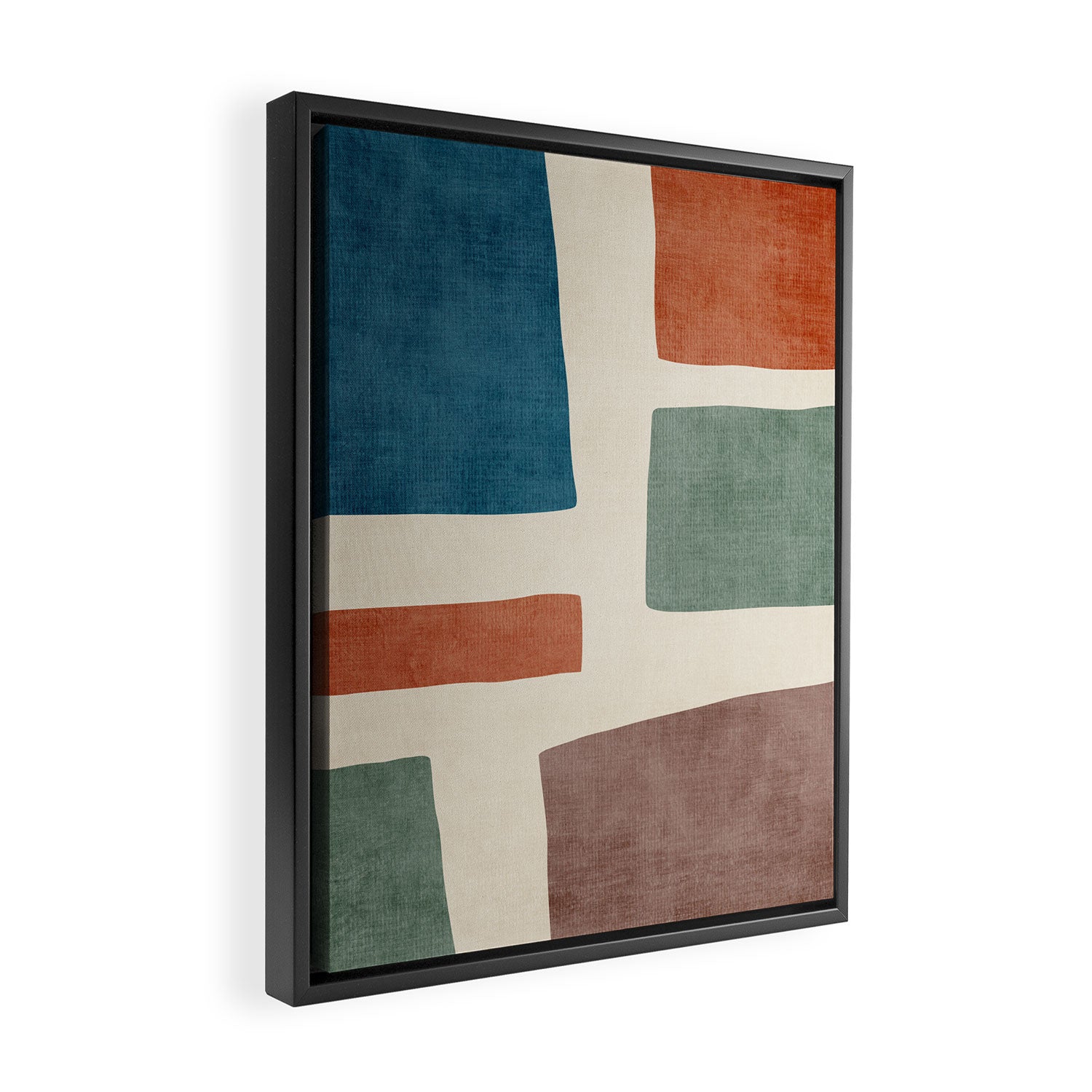 Abstract Earth Tones Organic Shapes Framed Canvas Print Gallery Image 2