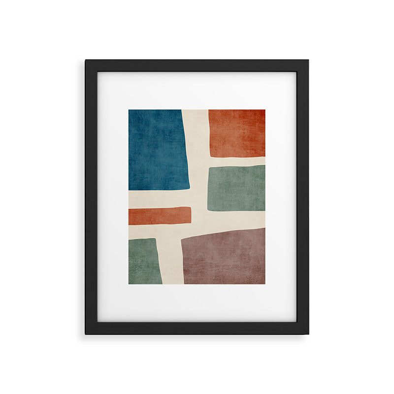 Abstract Earth Tones Organic Shapes Framed Art Print Gallery Image 5