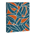 Abstract Leaves Teal Orange Artwork Canvas Print Gallery Image 6